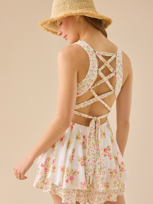 Franklia Lace Up Romper - ARULA - 