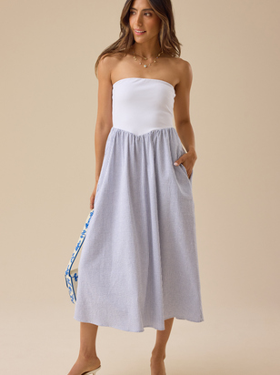 Renee Strapless Midi Dress - ARULA