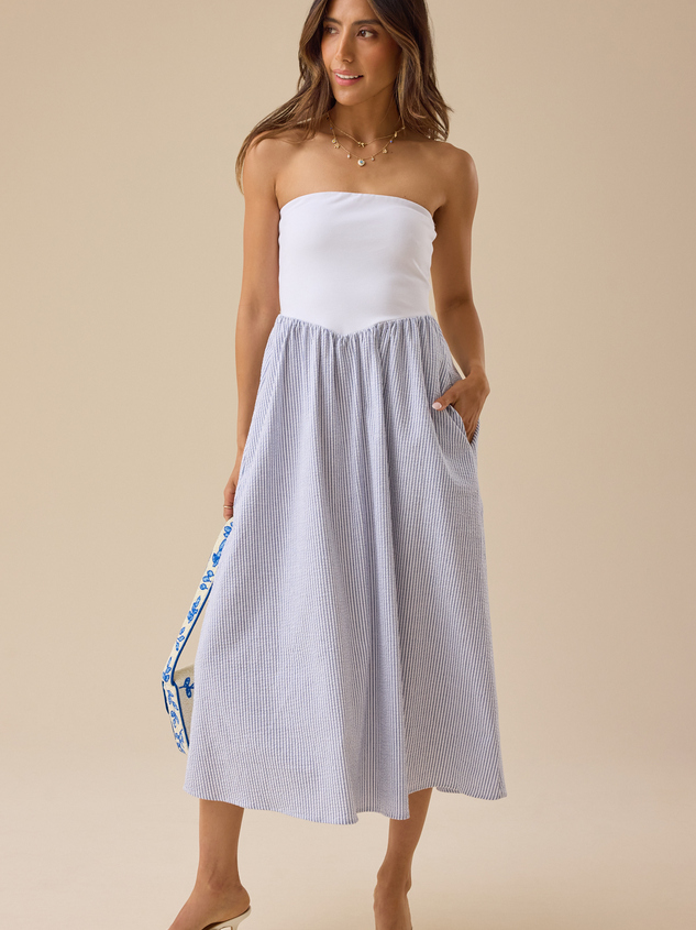 Renee Strapless Midi Dress - ARULA