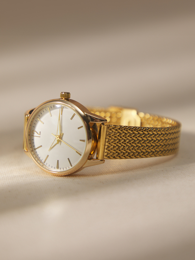 Adjustable Round Face Gold Watch - ARULA