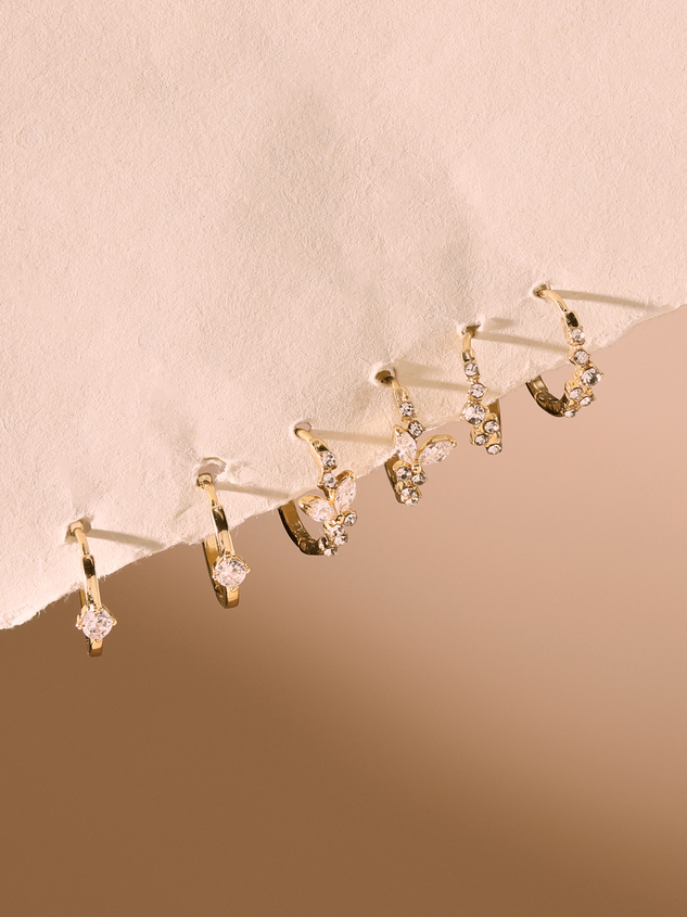 18K Crystal Mini Hoop Pack - ARULA