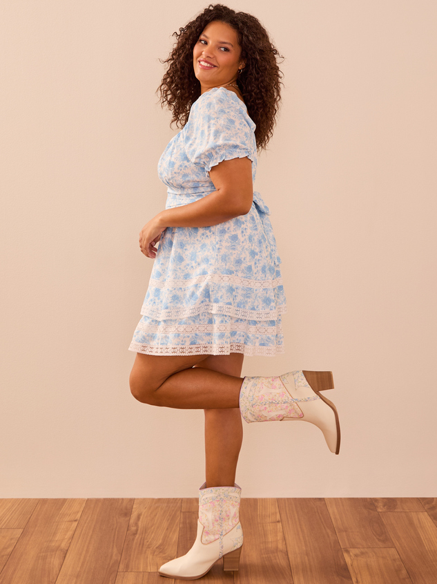 Lola Floral Crochet Crossover Dress Detail 4 - ARULA