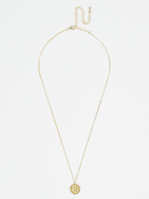 18k Gold Monogram Necklace - B Detail 2 - ARULA