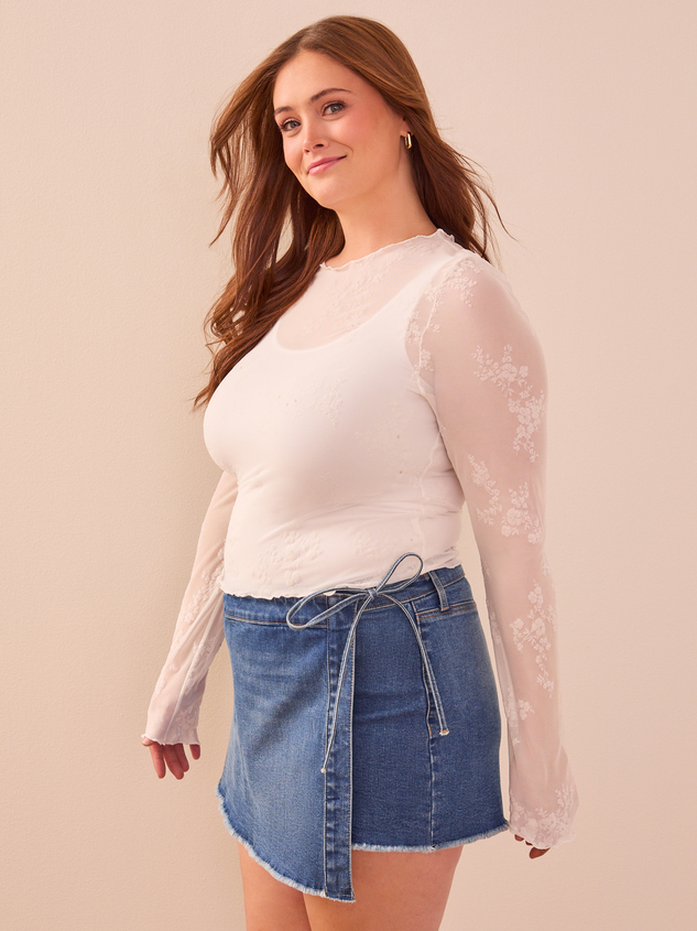 Catalina Floral Mesh Top Detail 4 - ARULA