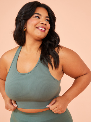 Seamless Ribbed Longline Sports Bra - ARULA