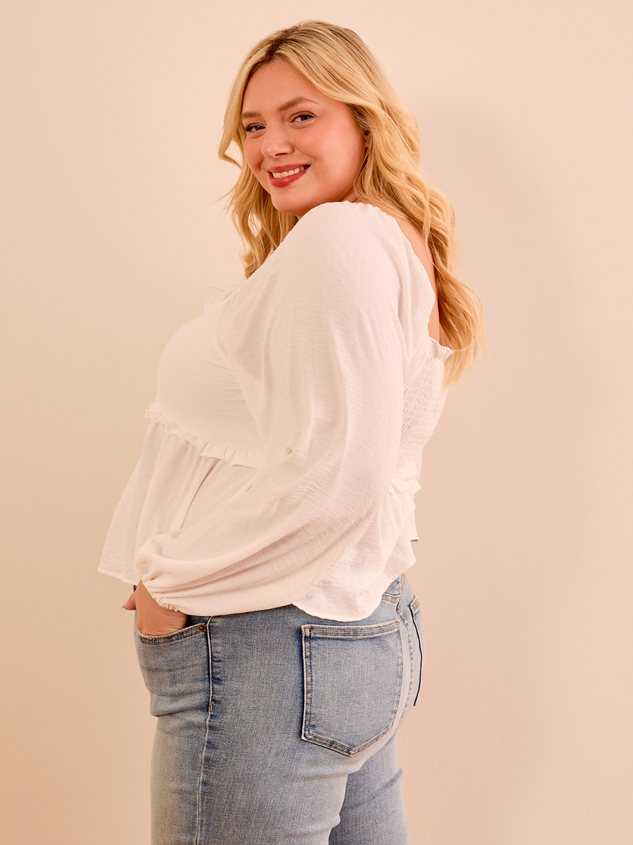 Gabriella Textured Babydoll Top Detail 3 - ARULA