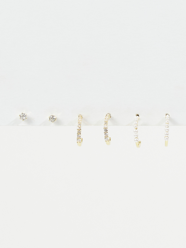 Mini Pearl Crystal Hoop Set - ARULA