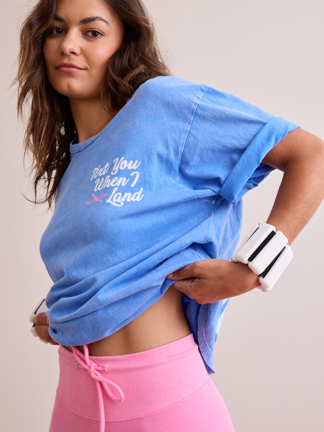 Text You When I Land Oversized Tee Detail 5 - ARULA