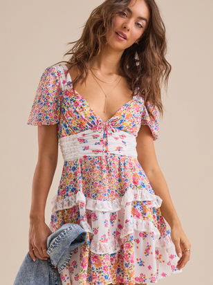 Aderny Floral Mini Dress - ARULA - 