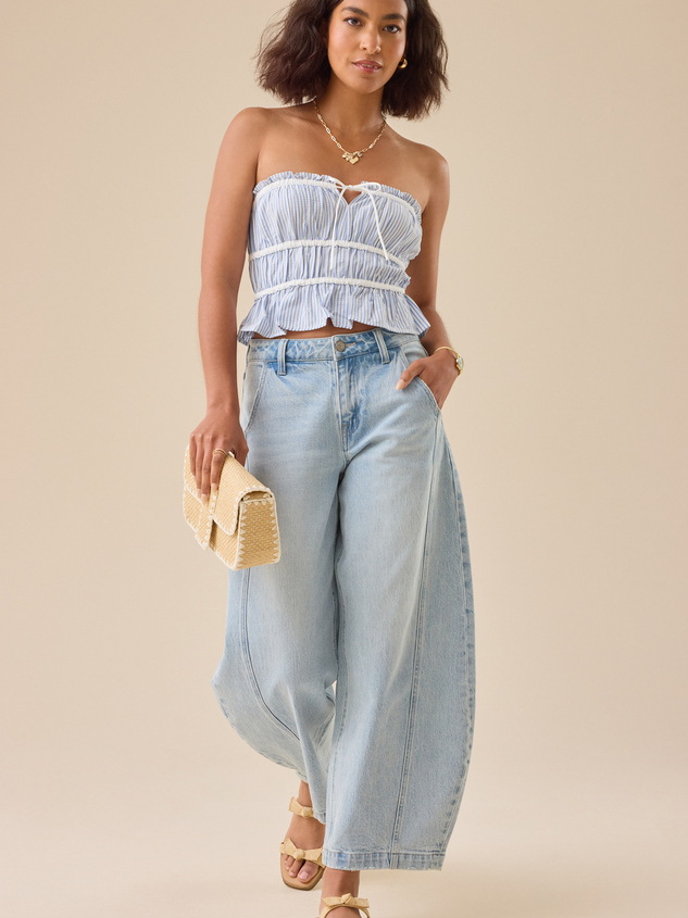 Alice Pinstripe Tube Top Detail 6 - ARULA