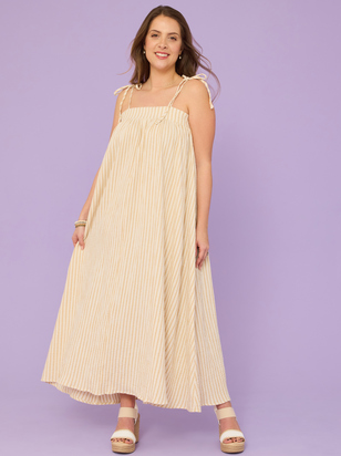 Malea Marigold Striped Mama Dress by Rylee + Cru - ARULA