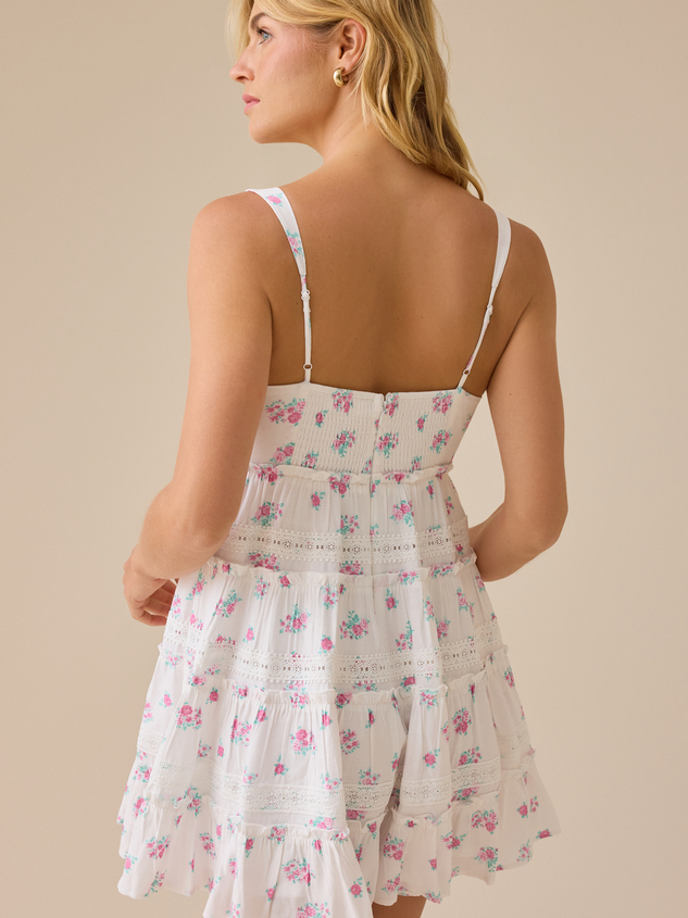 Anabella Floral Mini Dress Detail 6 - ARULA
