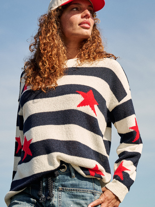 Liberty Patterned Star Sweater - ARULA - 