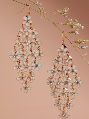 Diamond Flower Dangle Earrings - ARULA