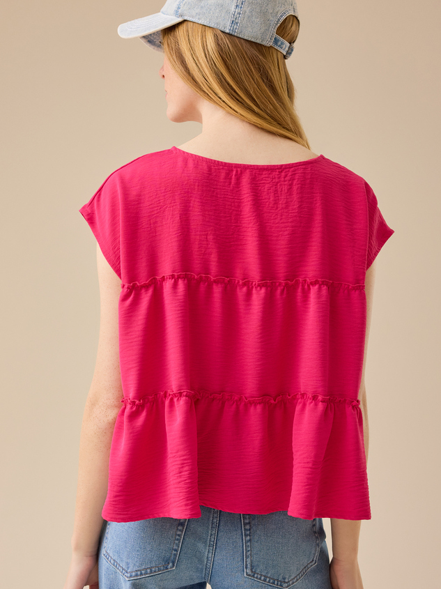 Matalyn Tiered Babydoll Top Detail 4 - ARULA