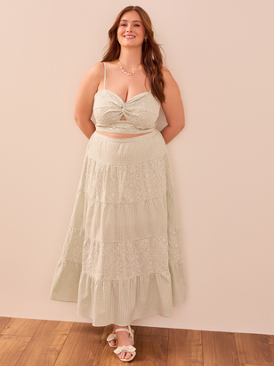 Sofia Gingham Midi Skirt - ARULA