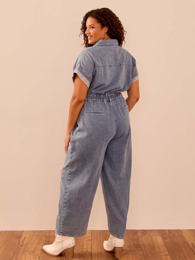 Erica Denim Jumpsuit Detail 5 - ARULA