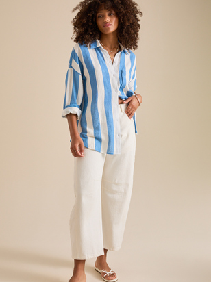 Emilie Long Sleeve Linen Top - ARULA