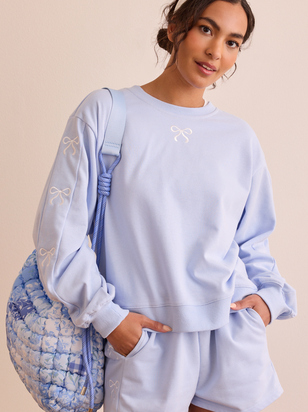 Release Embroidered Bow Crewneck - ARULA - 
