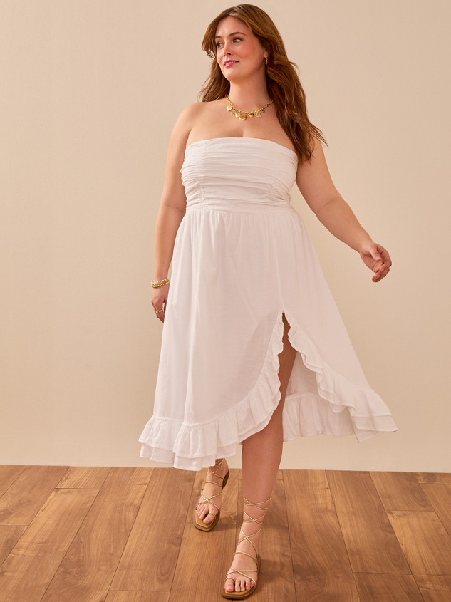 Sierra Strapless Midi Dress - ARULA