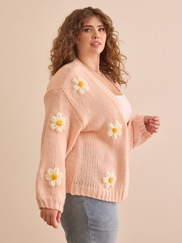 Clare Knit Flower Cardigan Detail 4 - ARULA
