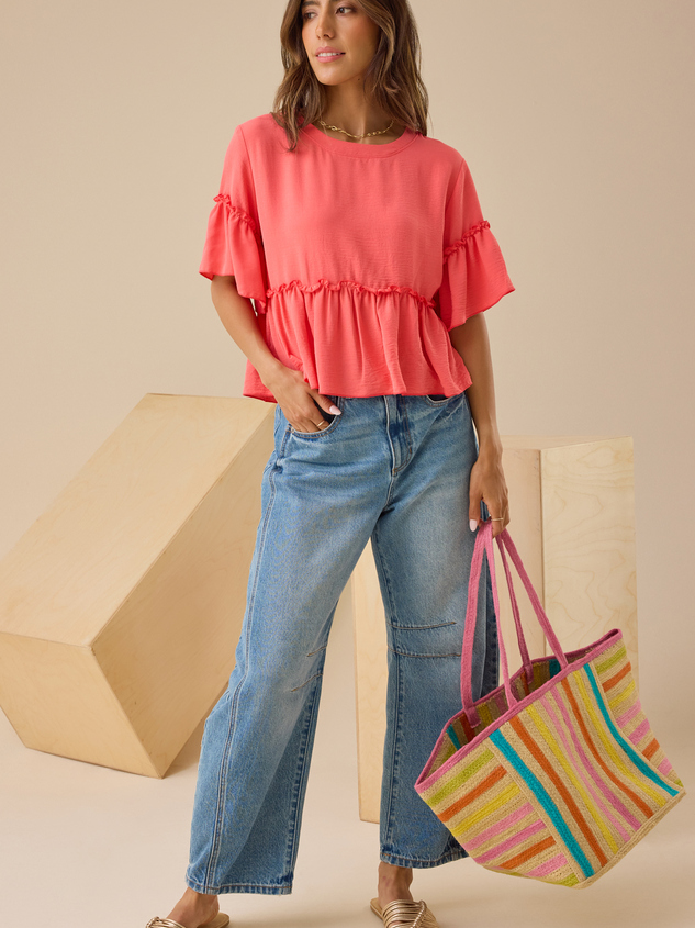 Lori Ruffle Sleeve Top Detail 3 - ARULA