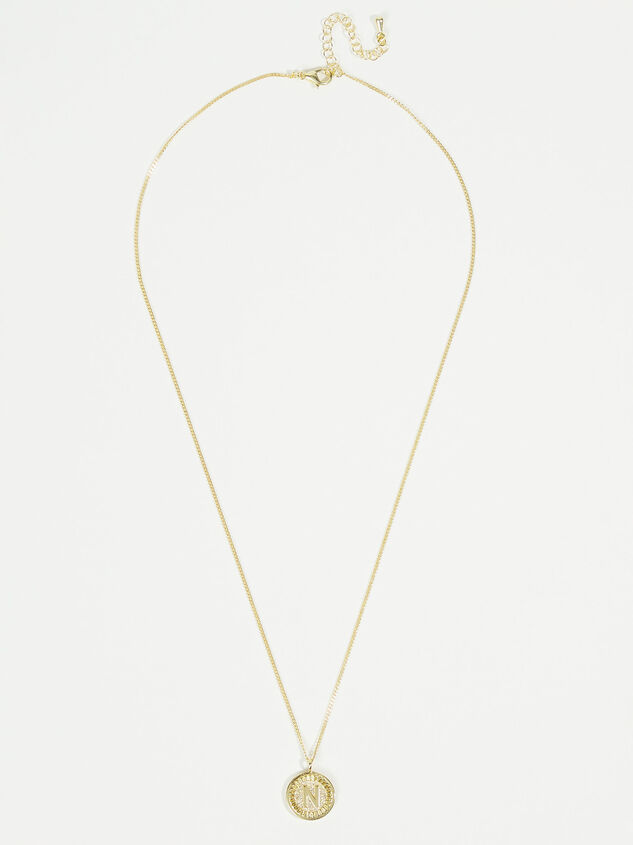 18k Gold Monogram Necklace - N Detail 2 - ARULA