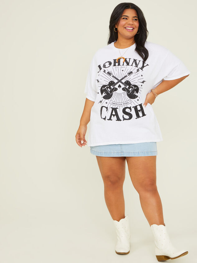 Johnny Cash Guitar Oversized Tee Detail 2 - ARULA