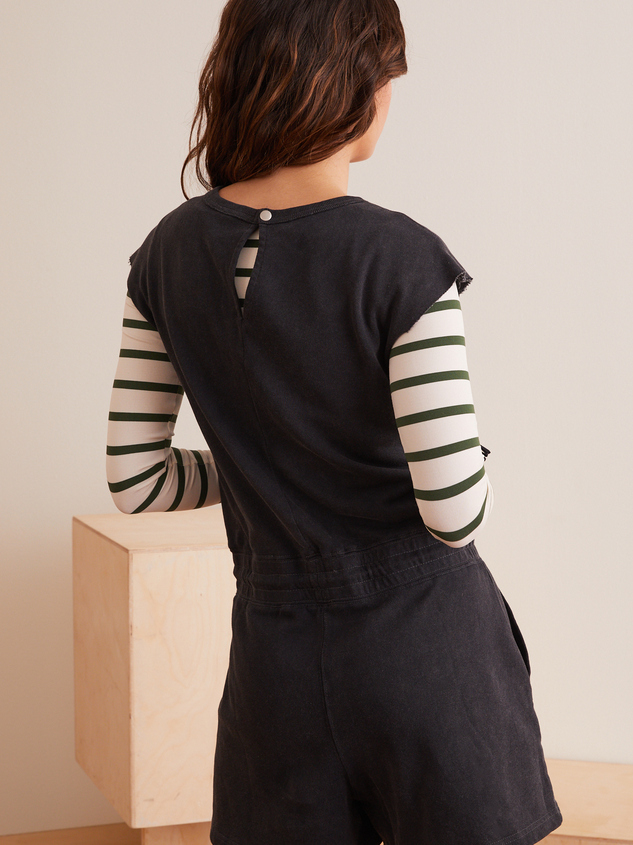Push the Limits Cut Off Romper Detail 3 - ARULA