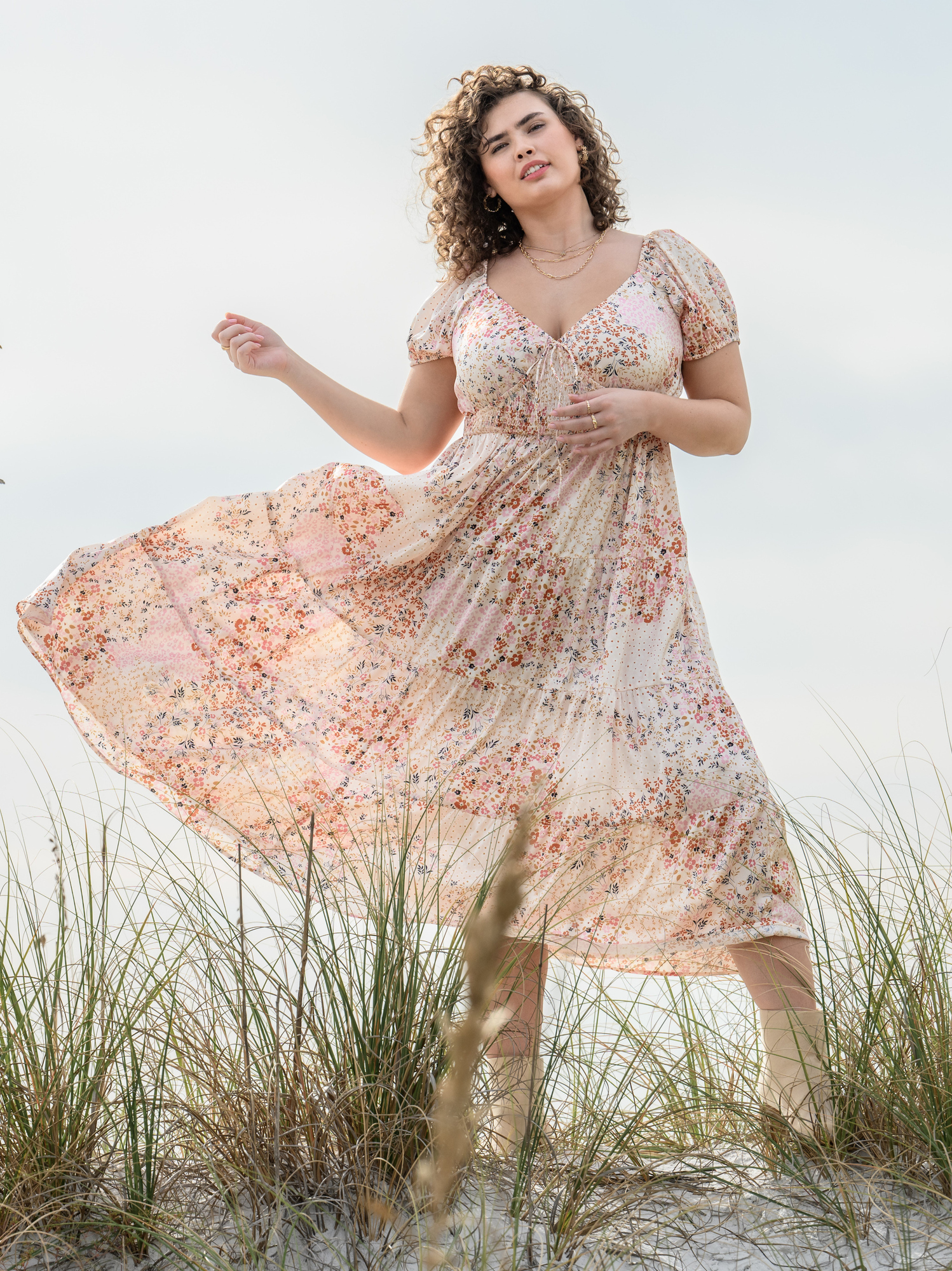 Claire printed cheap maxi slip