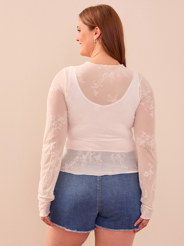 Catalina Floral Mesh Top Detail 5 - ARULA