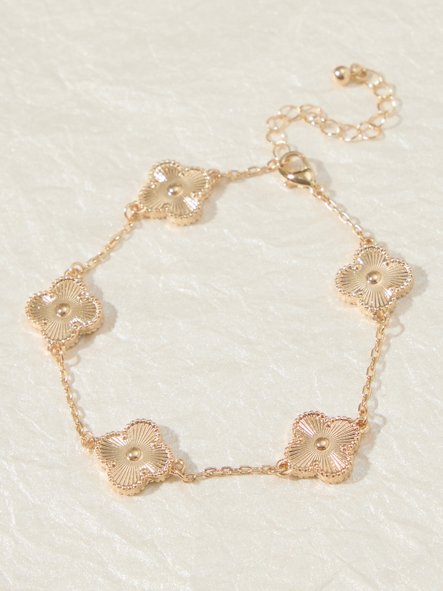 Clover Double Sided Blue Bracelet Detail 2 - ARULA