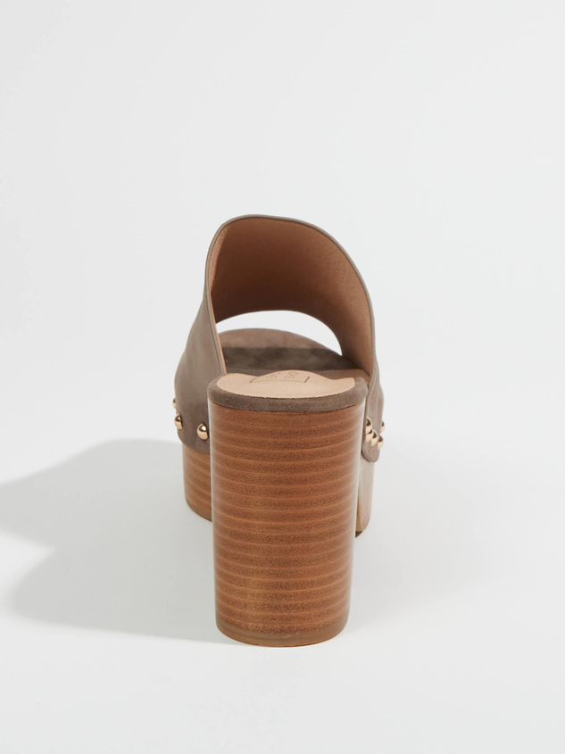 Gina Suede Clog Heels Detail 3 - ARULA