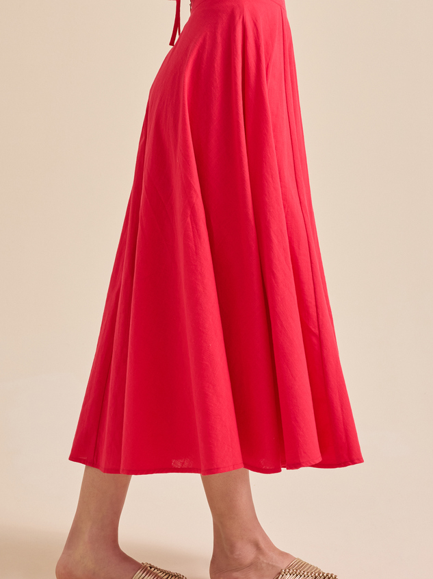 Grace Linen Midi Skirt Detail 4 - ARULA