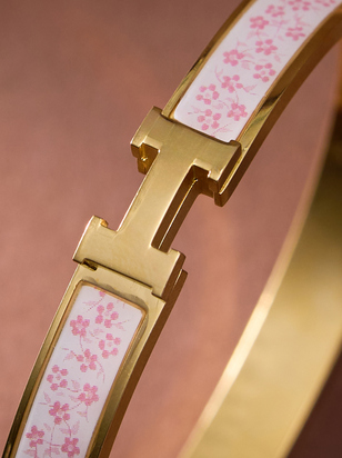 Floral H Bangle Bracelet - ARULA