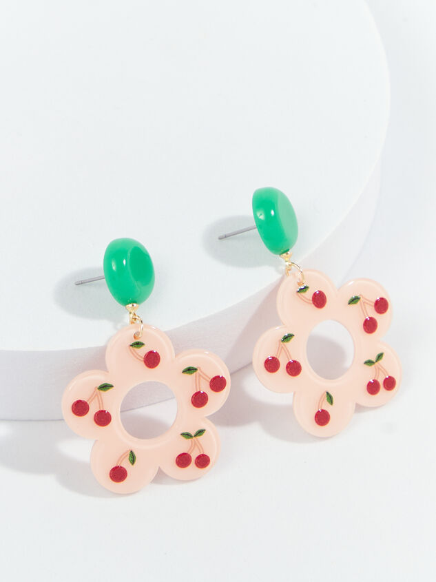 Daisy Cherry Earrings Detail 1 - ARULA