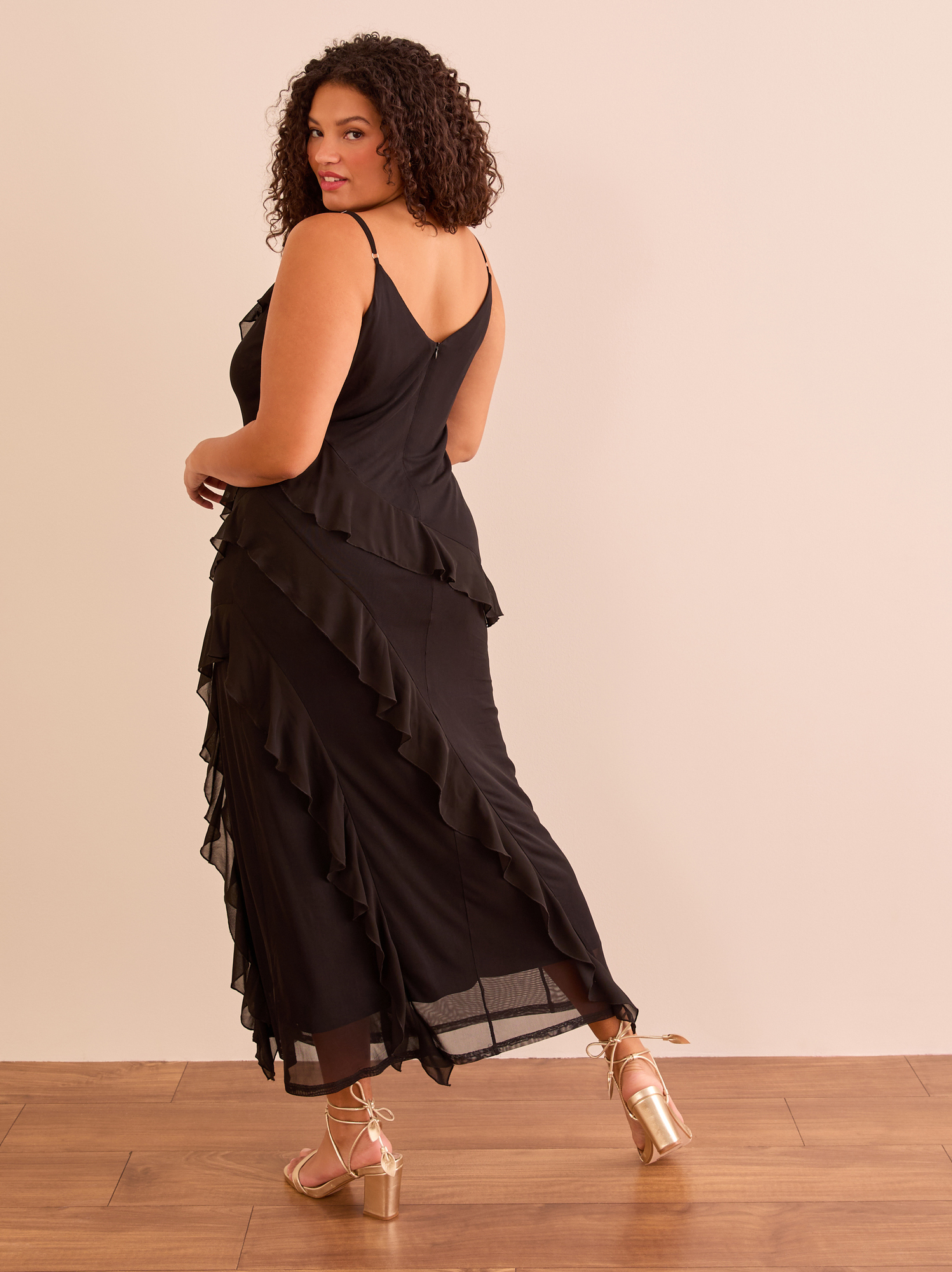 Bridgette Ruffle Maxi Dress in Black | Arula Bridgette Ruffle Maxi Dress in Black | Arula