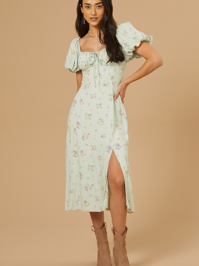 Katy Floral Midi Dress Detail 2 - ARULA