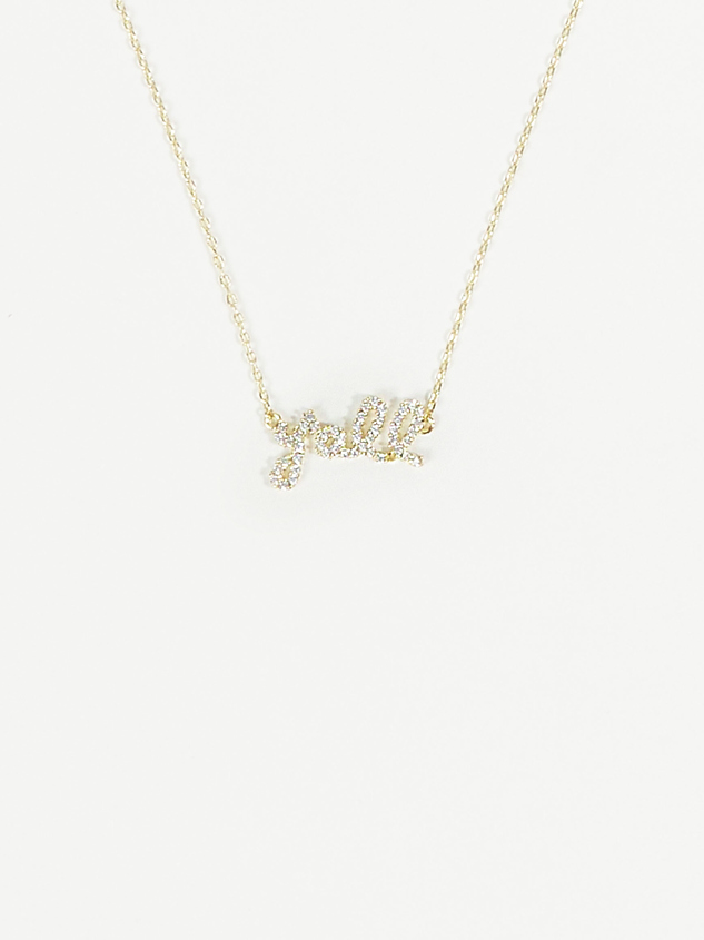 18k Gold Y'all Necklace Detail 1 - ARULA