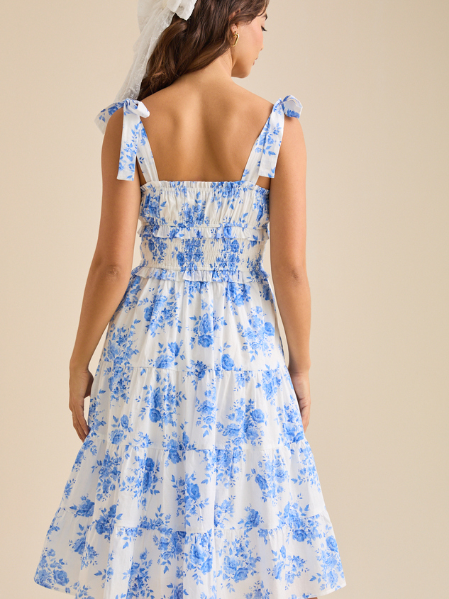Oliana Floral Midi  Dress Detail 4 - ARULA