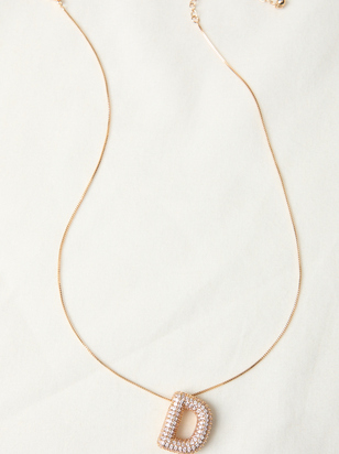 18K Gold Monogram Charm Necklace - D - ARULA - 