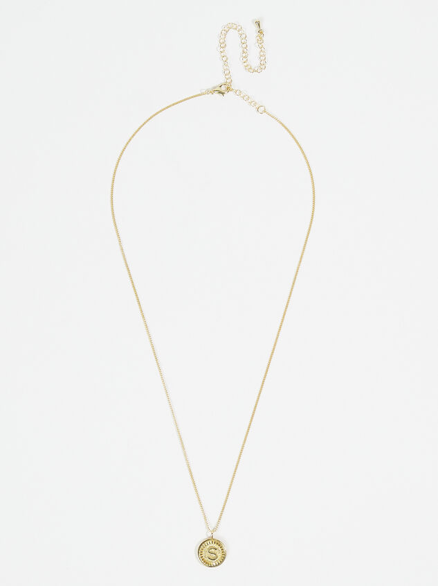 18k Gold Monogram Necklace - S Detail 2 - ARULA
