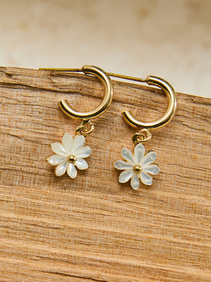 Dainty Flower Mini Hoops - ARULA