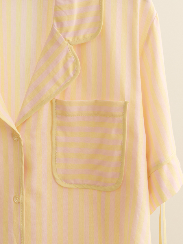 Melody Striped Lounge Top Detail 3 - ARULA
