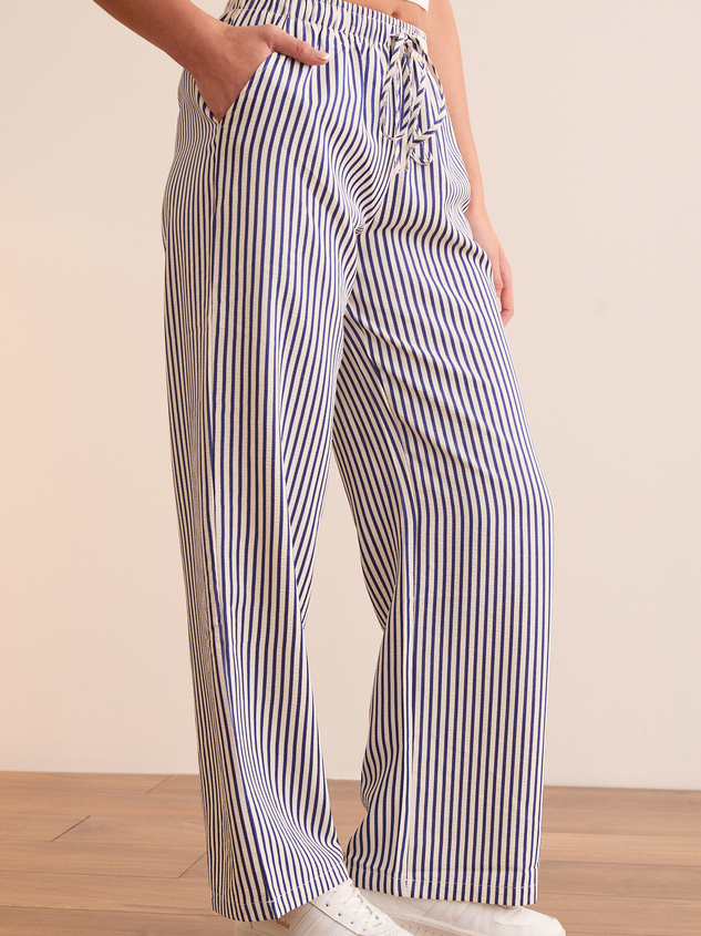 Unwind Striped Lounge Pants Detail 4 - ARULA