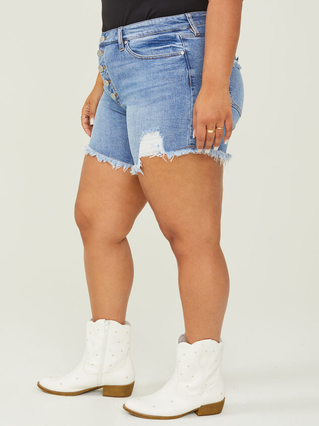 Dreamscape Denim Shorts Detail 4 - ARULA