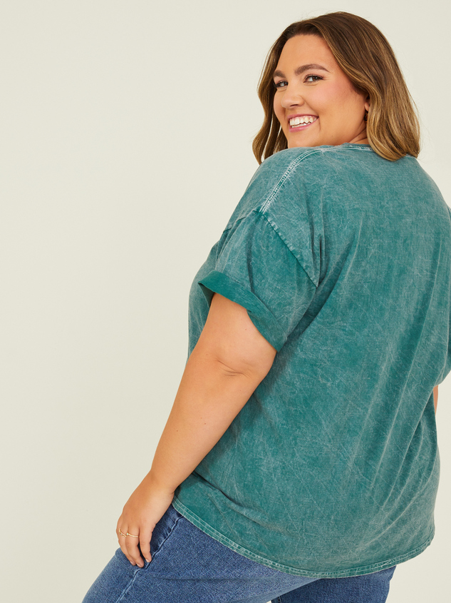 Smiley Face Oversized Tee Detail 4 - ARULA