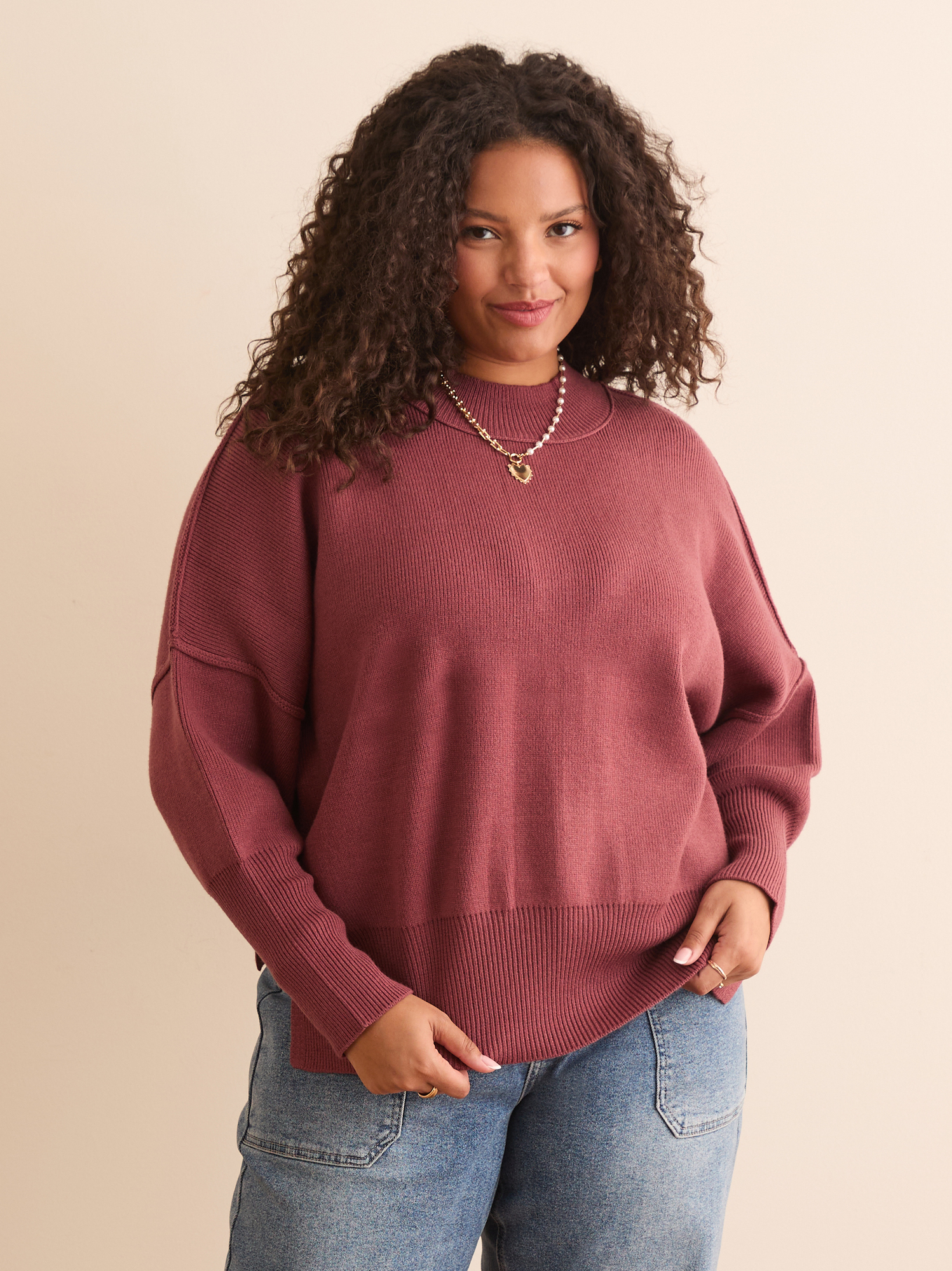 Oversized sweater red hot sale