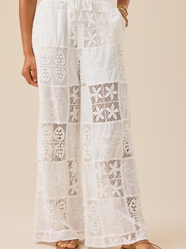Hibiscus Patchwork Crochet Pant Detail 3 - ARULA