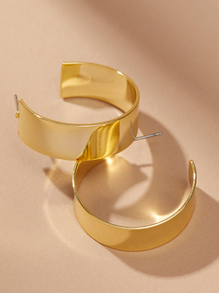 18K Gold Large Open Hoop Earrings - ARULA